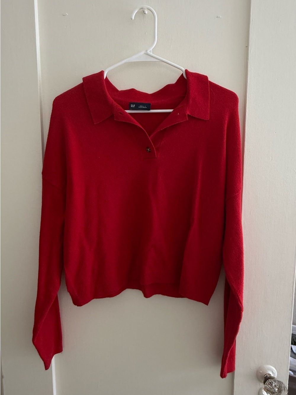 GAP Bright Red Collared Knit Polo